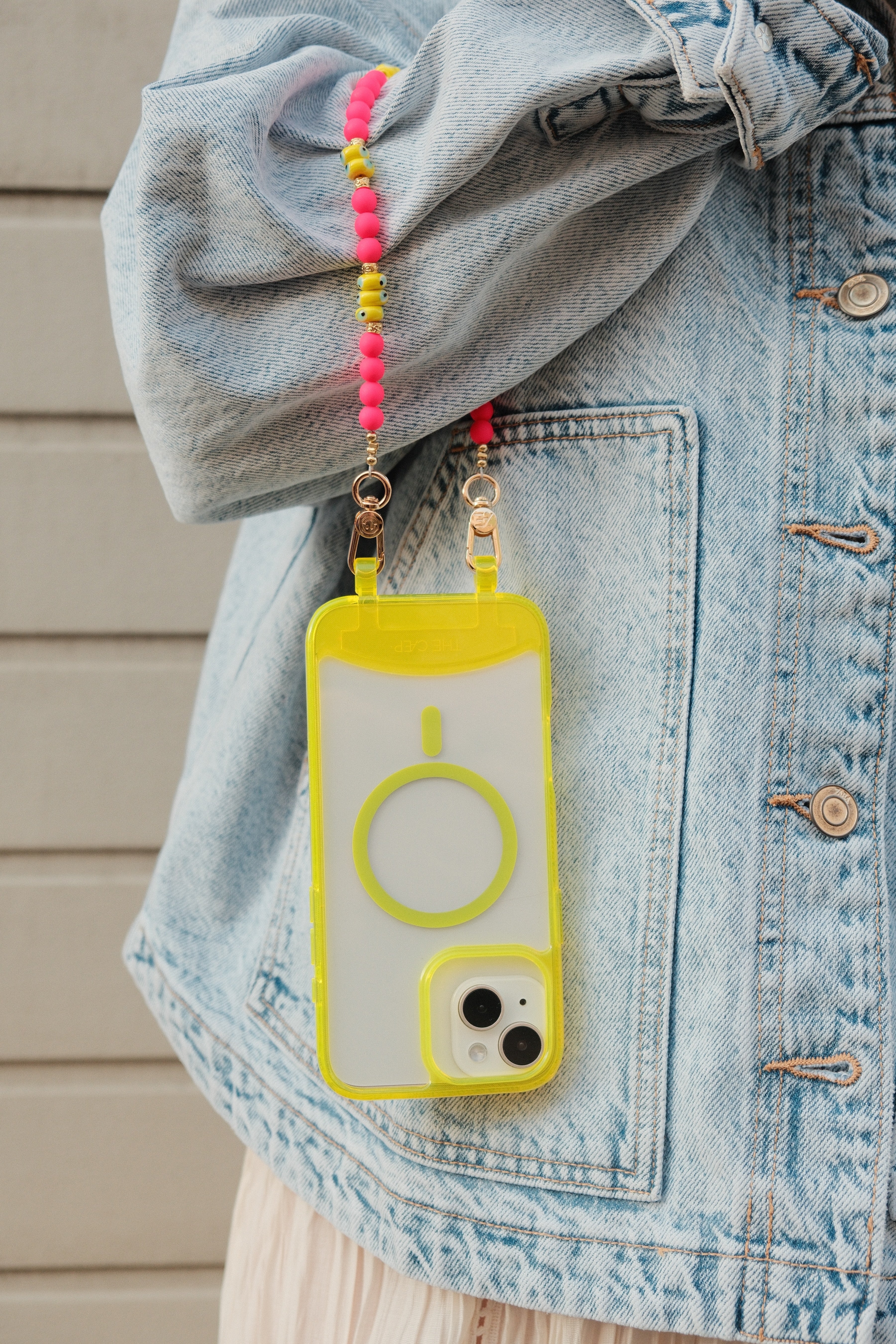 Clear Neon Yellow iPhone Case - MagSafe