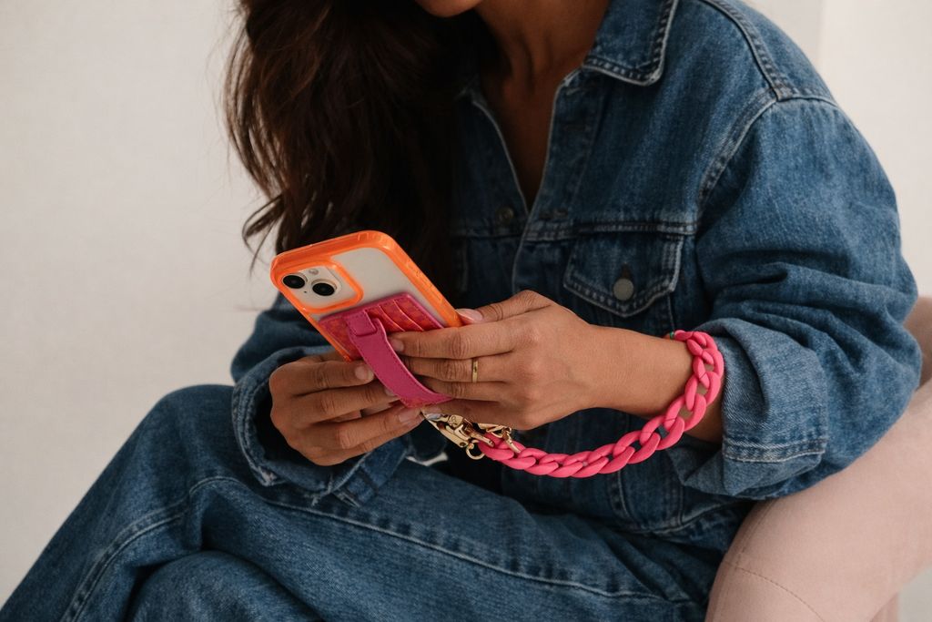 Clear Neon Orange iPhone Case - MagSafe