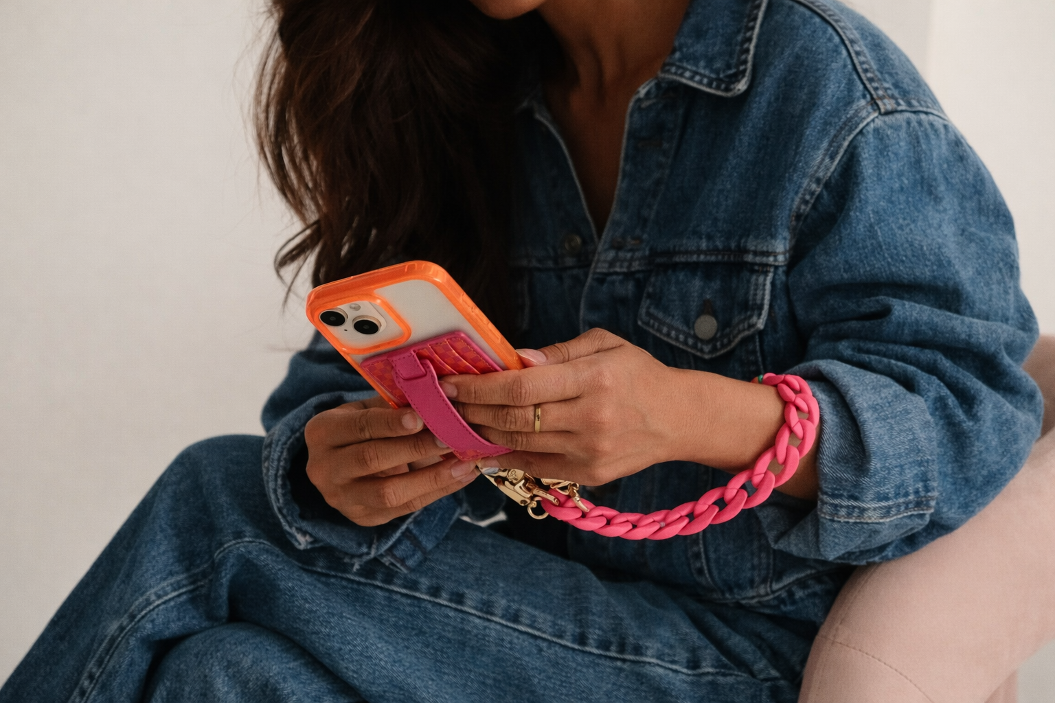 Clear Neon Orange iPhone Case - MagSafe